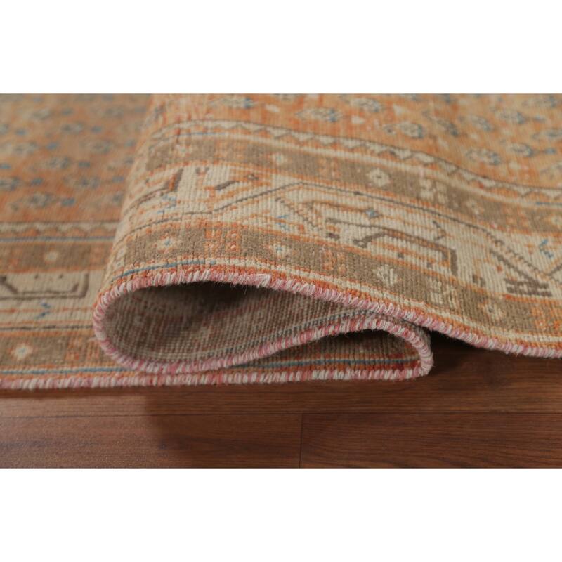 All-Over Botemir Persian Vintage Runner Rug Hand-Knotted Wool Carpet - 3'5" x 9'5"