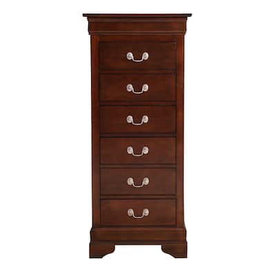 7-Drawer Wooden Bedroom Chest - 51" - Dark Brown