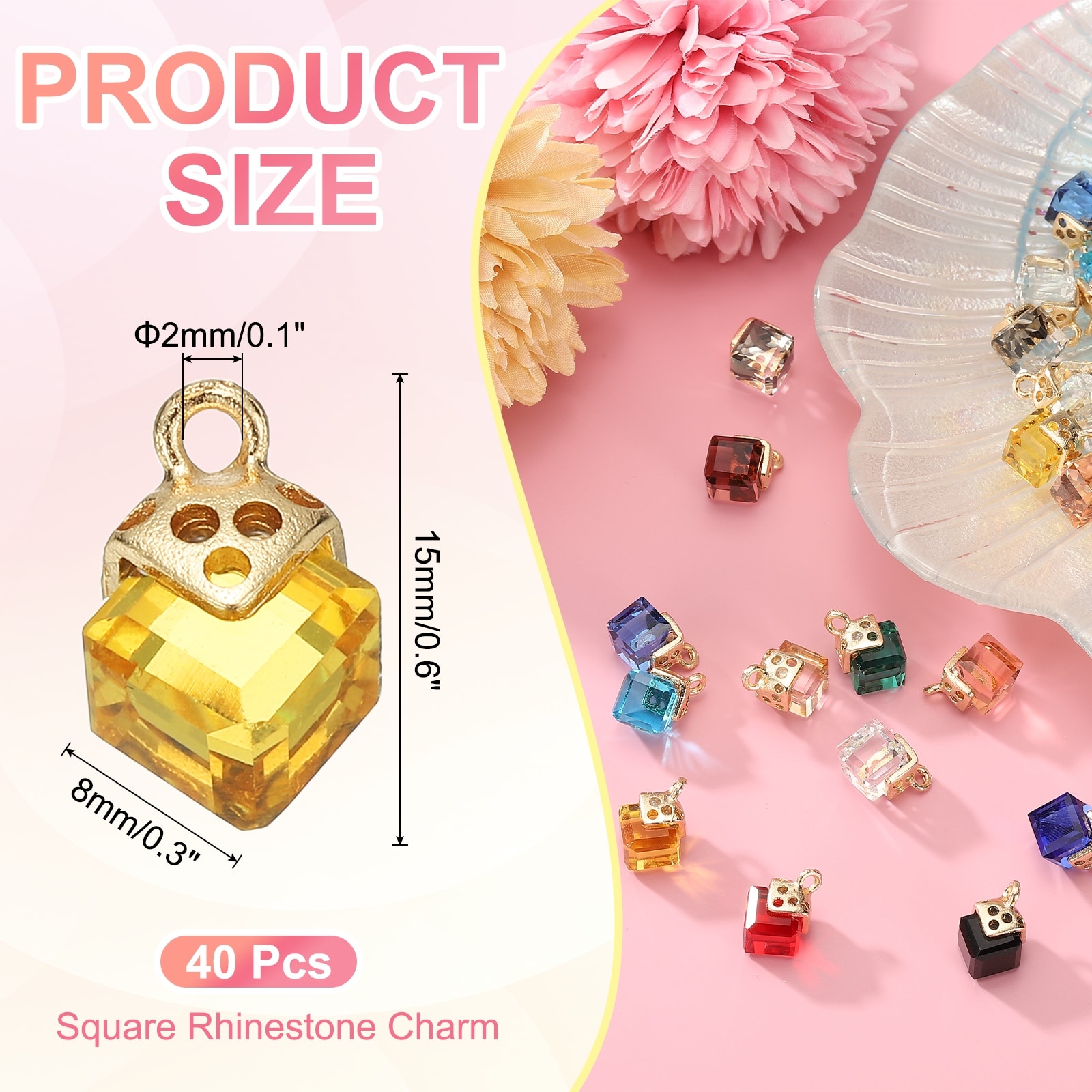 Rhinestone Charm Cubic Zirconia Crystal