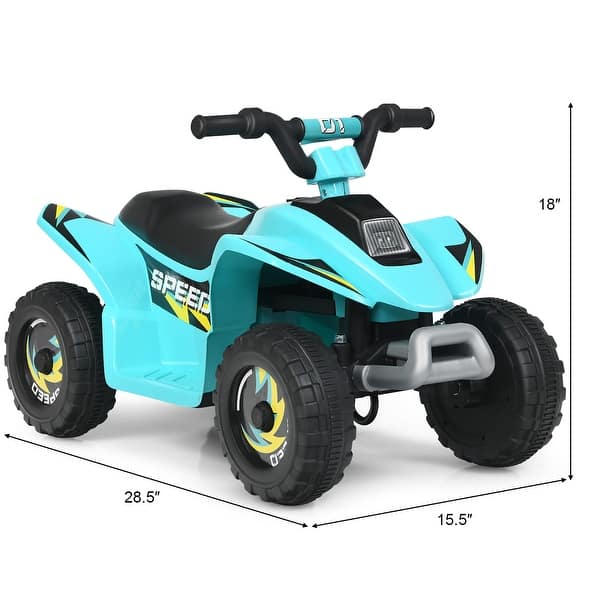 dimension image slide 0 of 4, Costway 6V Kids Electric Quad ATV 4 Wheels Ride on Toy Toddlers