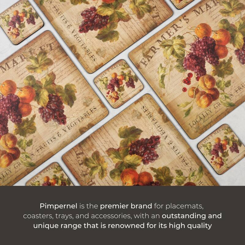 Pimpernel Set of 6 Abundant Fall Coasters - 4 Inches Sq.