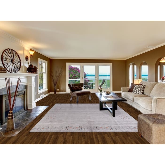 Hand Knotted Oriental 100% Wool Carpet Tribal Tribal Greys & Charcoal Gabbeh Area Rug - 9' 11'' X 7' 9''