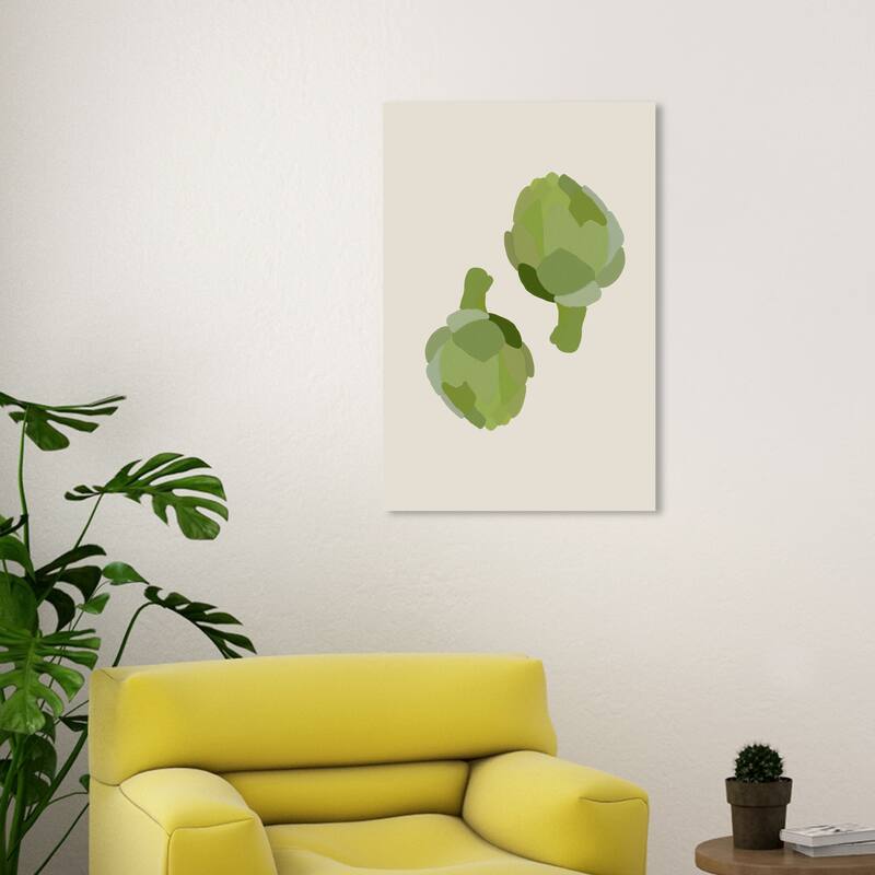 Wynwood Studio Canvas Food and Cuisine Artichokes Green and Antique White Modern & Contemporary Wall Art Canvas Print - 30 x 20
