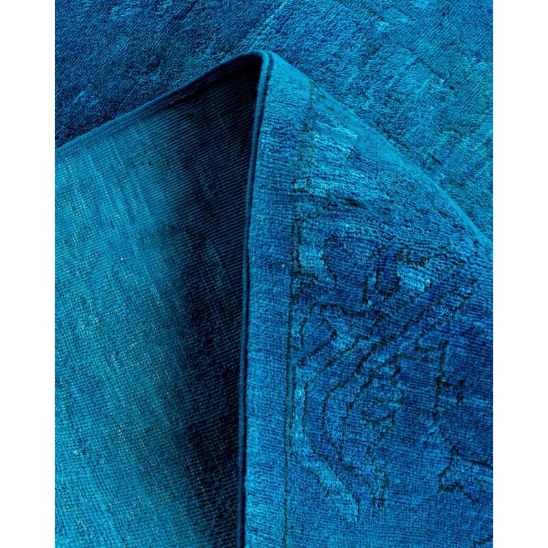 Vibrance One-of-a-Kind Hand-Knotted Area Rug - Blue, 6' 1" x 6' 4" - 6' 1" x 6' 4"