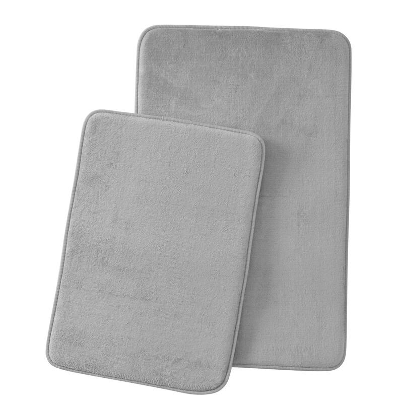 Sweet Home Collection Memory Foam 2 Piece No Slip Back Bath Mat Rug Sets