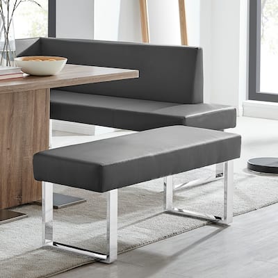 Strick & Bolton Natalia Faux Leather 48" Entryway Dining Bench