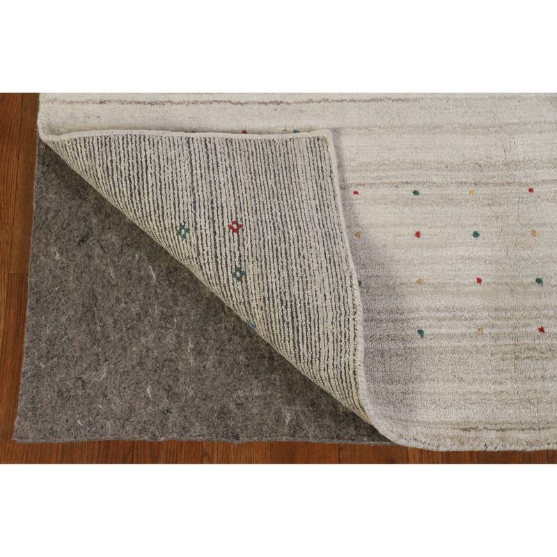 Hand Knotted Oriental 100% Wool Carpet Tribal Tribal Beige & Ivories Gabbeh Area Rug - 9' 11'' X 8' 0''