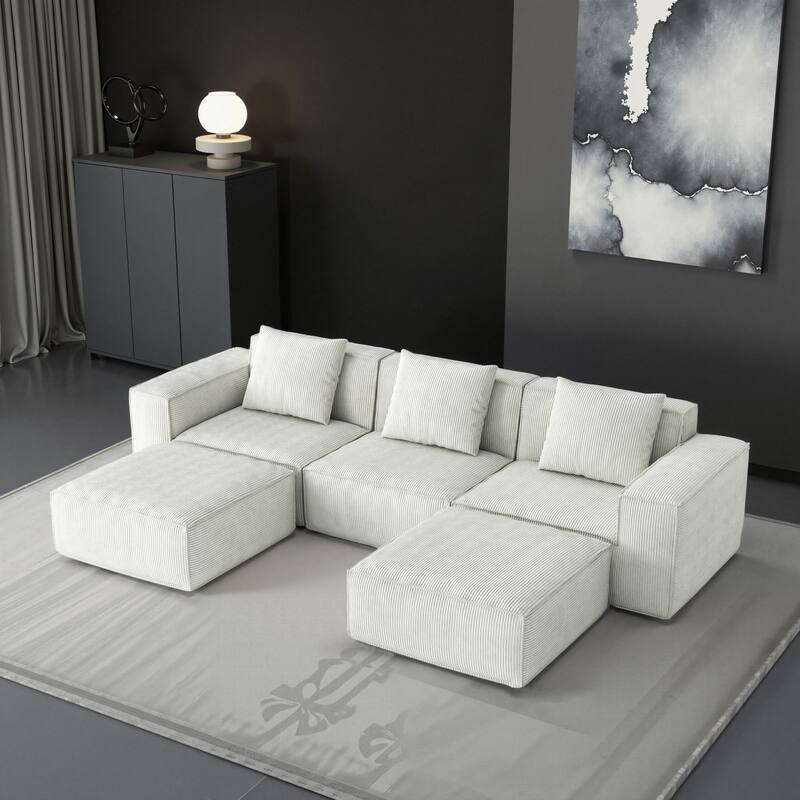 Chenille Fabric Sectional Sofa for Living Room,Tofu Block Sofa Floor Sofa