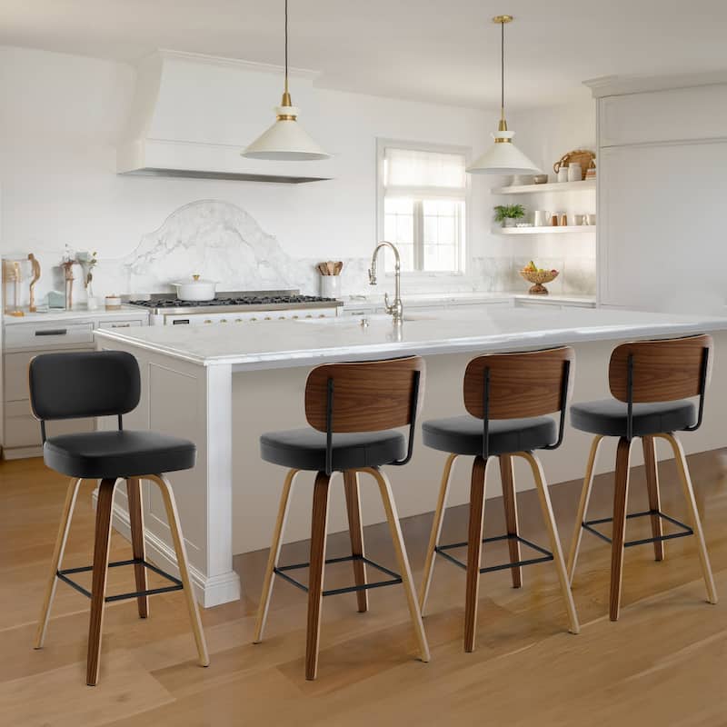 26"/29" Swivel Bar Stools/ Counter Stools with Bentwood Legs