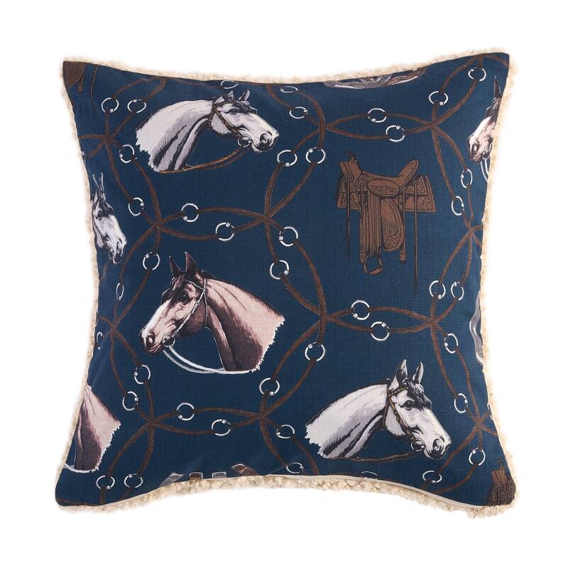 Tasha Polizzi for Paseo Road Western Design Teddy-Backed Bouclé Plush Pillow, 18" x 18" - Saratoga 