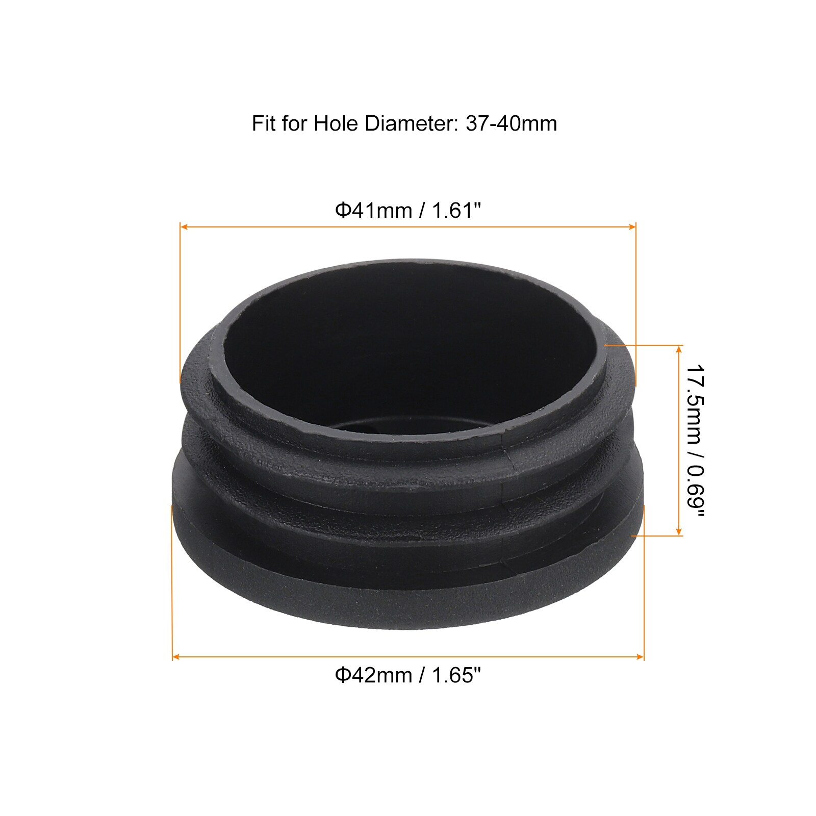 Plastic Plug, Black Tubing End Cap Plugs, Furniture Leg Pipe Insert, Glide Protection for Chair, Sofa, Table, Shelf
