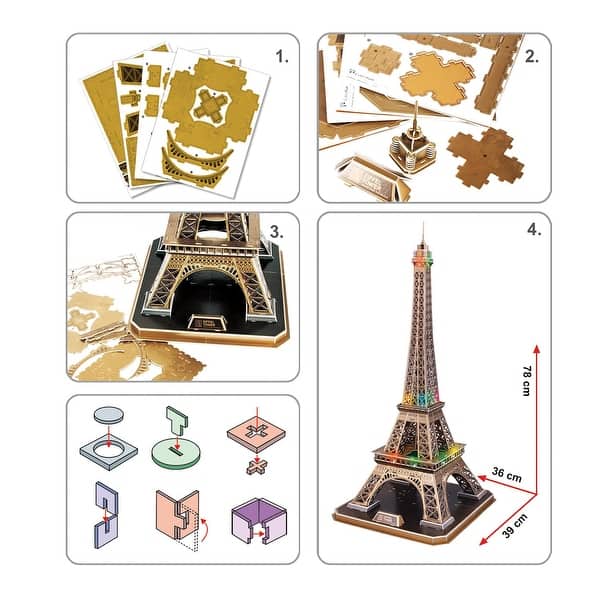 Shop Cubicfun Led Lighted 3d Eiffel Tower Puzzle Light Up 3 D