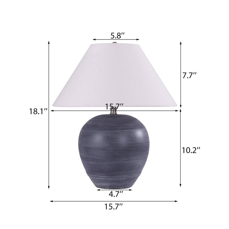 Ceramic Table Lamp with Linen Shade