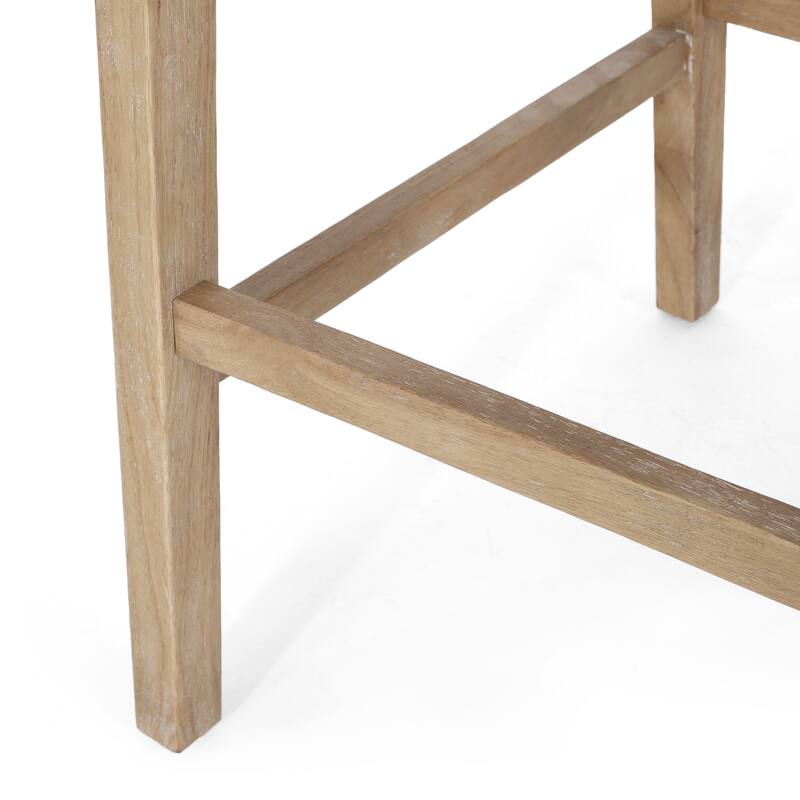 French Country Breck Upholstered Barstools with Cane Backrest (Set of 2) - 30-inch Seat Height by Christopher Knight Home