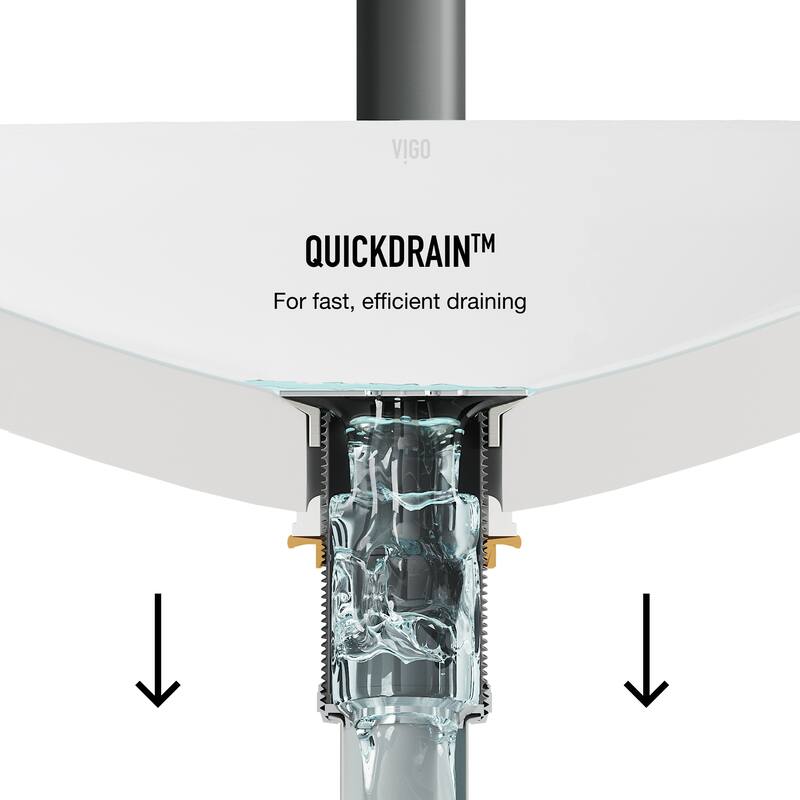 VIGO 1.75" W Vessel Bathroom Sink Grid Drain