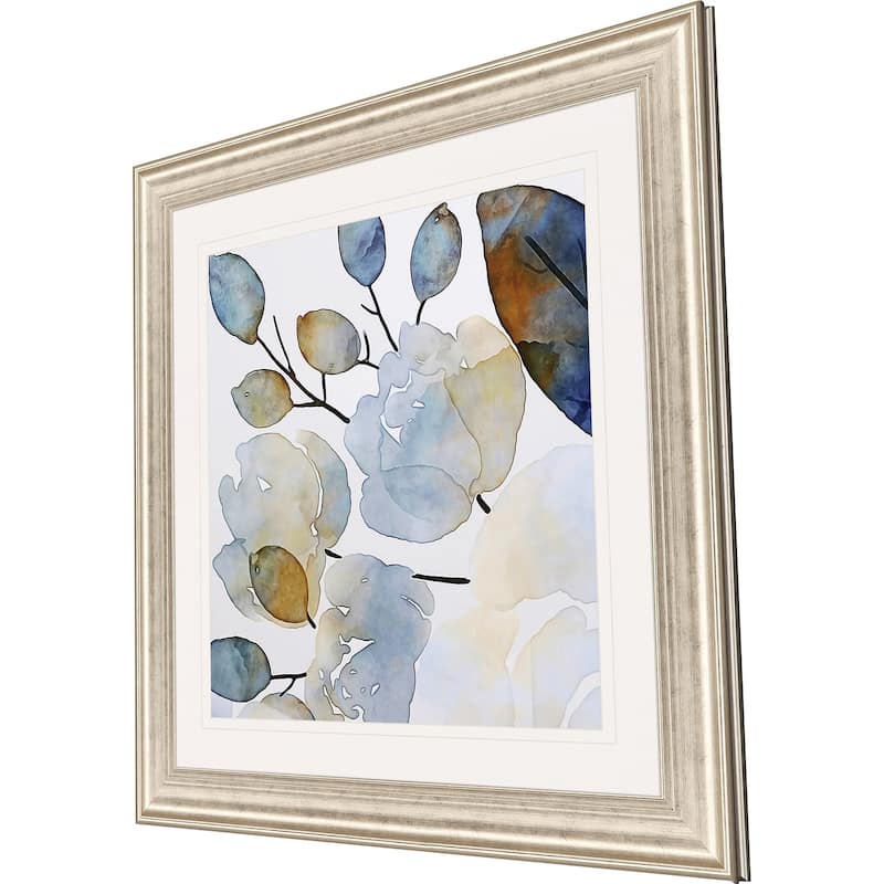 Watercolour Floral II Framed Art Giclee Under Glass - Blue