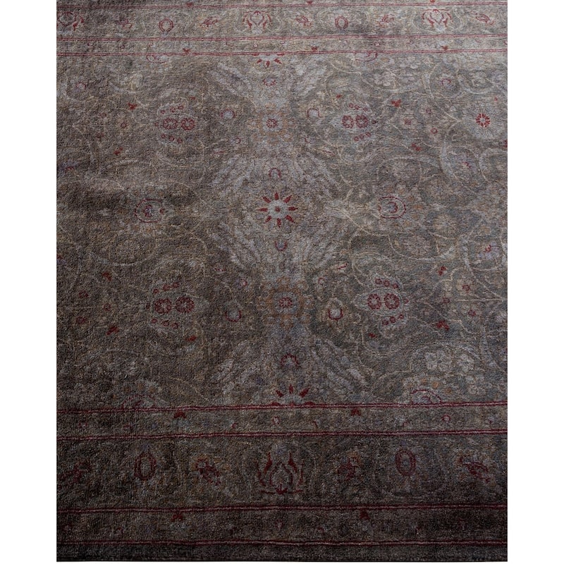 Overton Hand Knotted Wool Vintage Inspired Modern Contemporary Overdyed Gray Area Rug - 3' 4" x 5' 1"