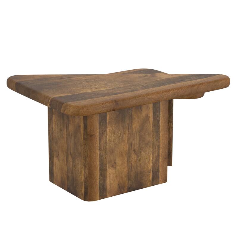 Mid-Century Modern Solid Wood 2pc Coffee Table Set