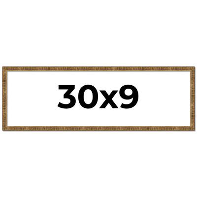30x9 Frame Gold Solid Wood Picture Frame - Complete Modern Photo Frame