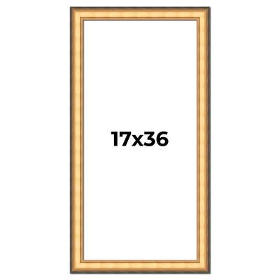 17x36 Frame Gold Plein Aire Solid Wood Picture Frame Width 2 Inches |