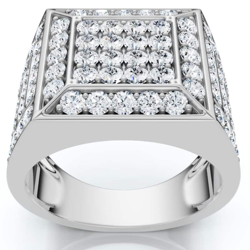 Men's 3Ct Square Diamond Fashion Pinky Ring Gold Lab Grown