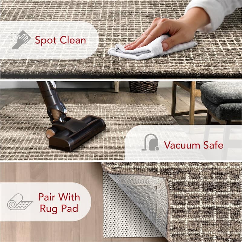 Nuloom Melrose Checked Wool Area Rug