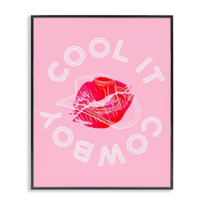 Stupell Cool It Cowboy with Kiss Framed Giclee Art Design By Lil' Rue