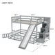 preview thumbnail 11 of 17, Twin Over Full Bunk Bed with Slide,Storage Staircase and Safety Guardrails