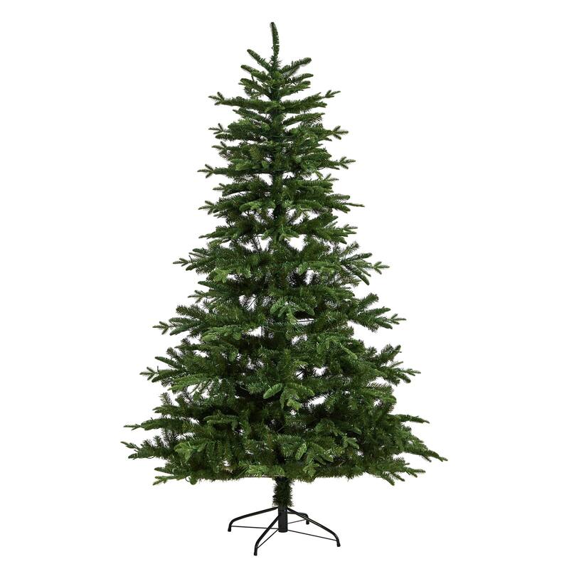 7ft. Spruce Artificial Christmas Tree with 650 Warm White LED Lights & 1575 Branches - Bright Seasonal Holiday X-Mas Glow