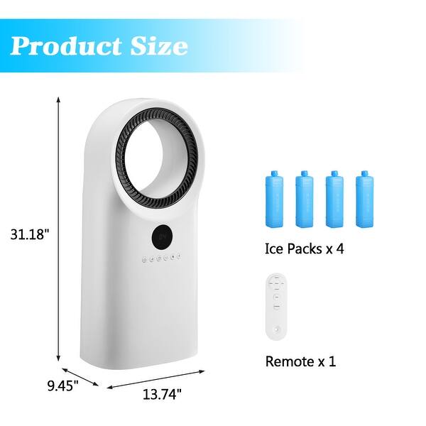 3 In 1 Portable Evaporative Air Cooler with Wheel, Quiet Bladeless