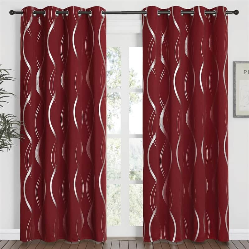 Burgundy Wave Blackout 52x84" Sliding Door