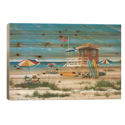 Beach Colors Print On Wood by John Rossini - Multi-Color
