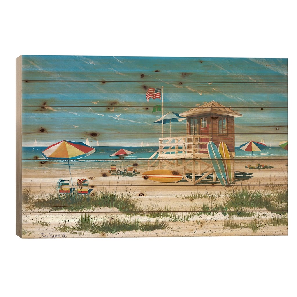 Beach Colors Print On Wood by John Rossini - Multi-Color