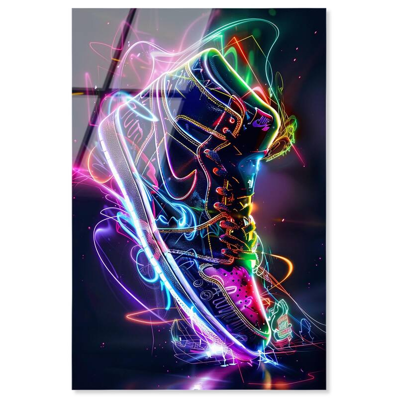 Bright Lights Sneaker Acrylic by Art Remedy, Ready to Hang - 16" x 24"