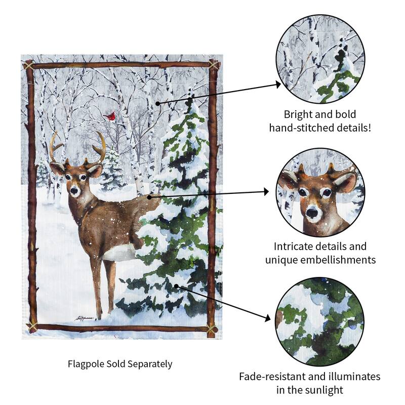 12.5 in. x 18 in. Winter's Whisper Garden Strie Flag