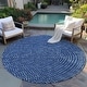 preview thumbnail 25 of 111, Machine Washable Indoor/ Outdoor Modern Dotty Chantille Rug Navy - 8' x 8'