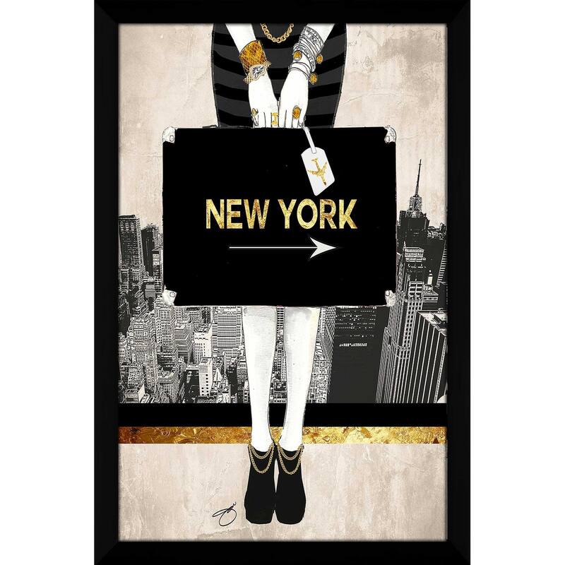 "New York Fashion in Gold" by Jodi Print on Acrylic