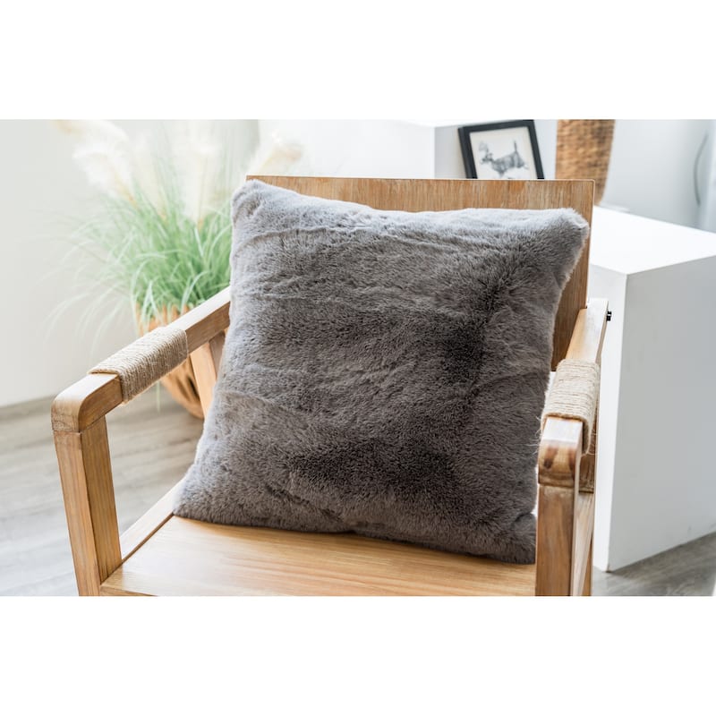 Faux Rabbit Collection Solid Square Pillow - (20" x 20")