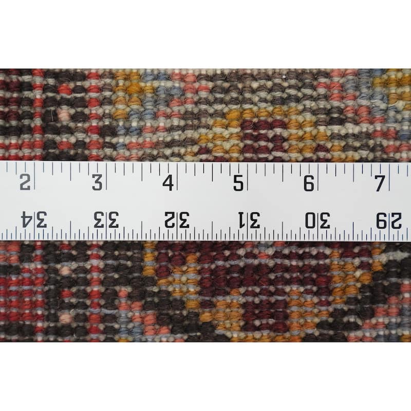 Hand Knotted Oriental 100% Wool Carpet Traditional Geometric Red Ardebil Runner Rug - 10' 2'' X 3' 8''