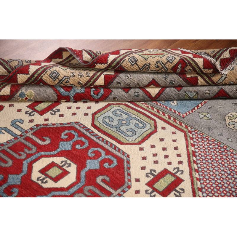 Kazak Oriental Area Rug Handmade Wool Carpet - 6'8" x 10'2"