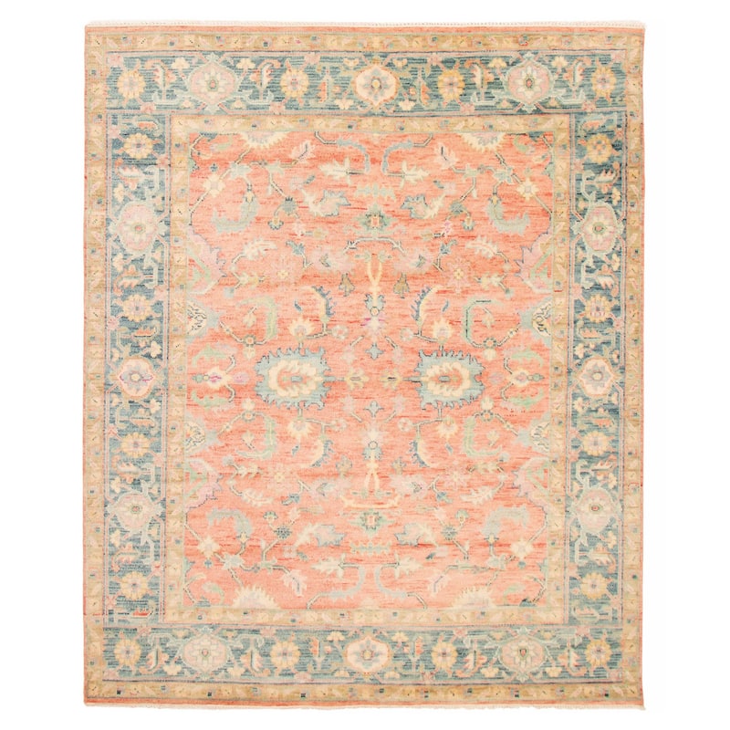ECARPETGALLERY Hand-knotted Modern Oushak Coral Wool Rug - 8'1 x 9'10 - Coral - 8'1 x 9'10