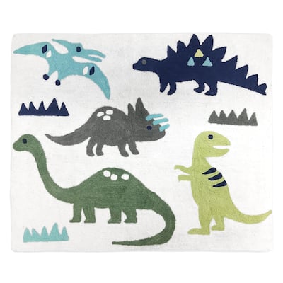 Sweet Jojo Designs Blue and Green Mod Dinosaur Collection Floor Rug