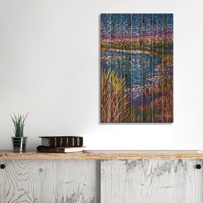 Southwest Wetlands Print On Wood by Candy Mayer - Multi-Color