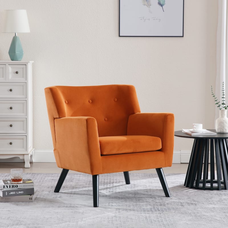 Velvet Upholstered Armchair Tufted Accent Chair, Set of 2 - 30.71"H x 28.35" W x 27.56"D