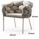Cid 26 Inch Modern Curved Accent Chair, Bubble Tufted Back, Beige, Gold ...