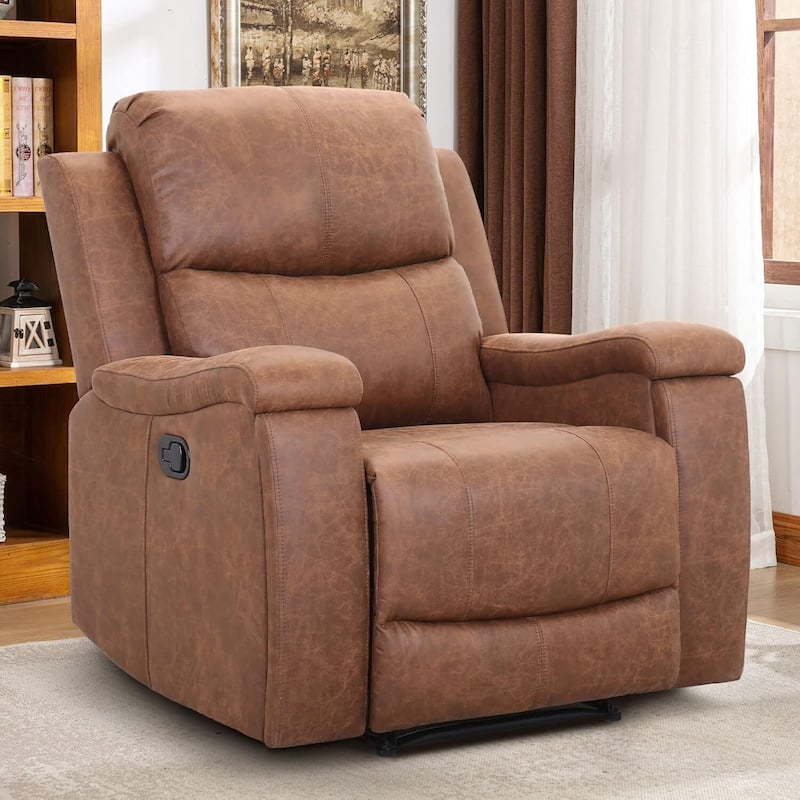 Manual reclining chair with soft and comfortable cushions