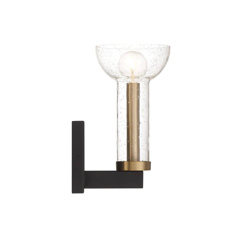 Nova 9.75 in. 1-Light Matte Black Modern Wall Sconce Light