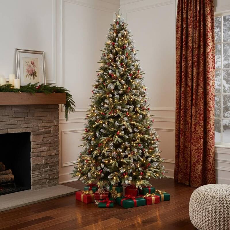 HomeRoots 7.5' Full Fir Christmas Tree With Decorations - Green - 51.00 in. x 90.00 in. x 51.00 in. - Green - 7.5 Foot