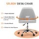 preview thumbnail 8 of 46, Armless Fabric Home Office Desk Chairs, Adjustable Height Swivel Task Vanity Chair, Task Chairs with Swivel Wheels - N/A