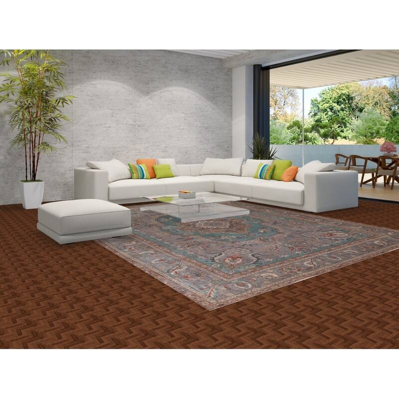 Gray Geometric Tabriz Persian Antique Area Rug Handmade Wool Carpet - 10'1" x 12'7"
